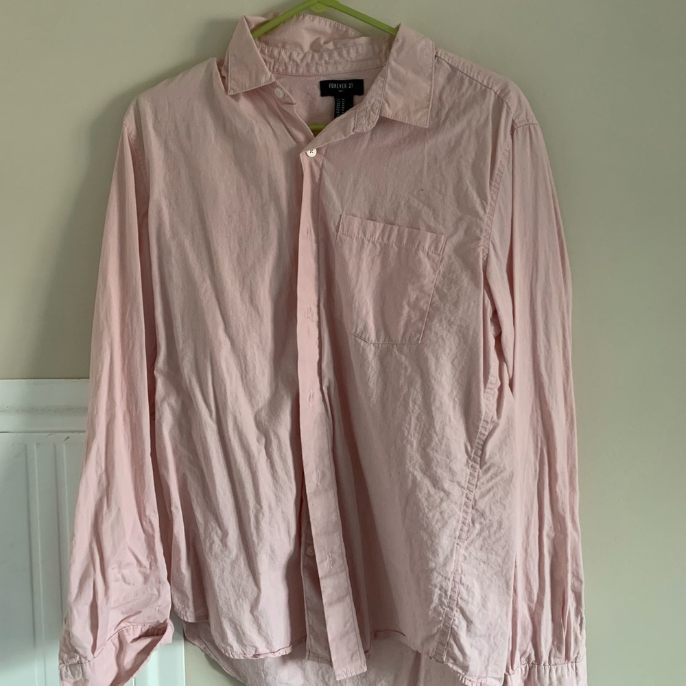 Pink button up from forever 21 never worn size med